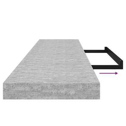 Scaffali a Parete 4 pz Grigio Cemento 120x23,5x3,8 cm in MDF | homemem39