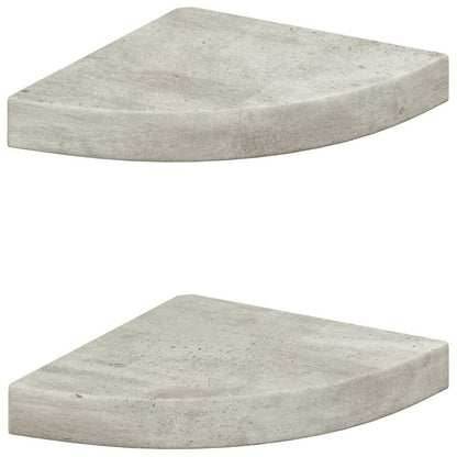 Mensole Angolari 2pz Grigio Cemento 25x25x3,8 cm in MDF | homemem39