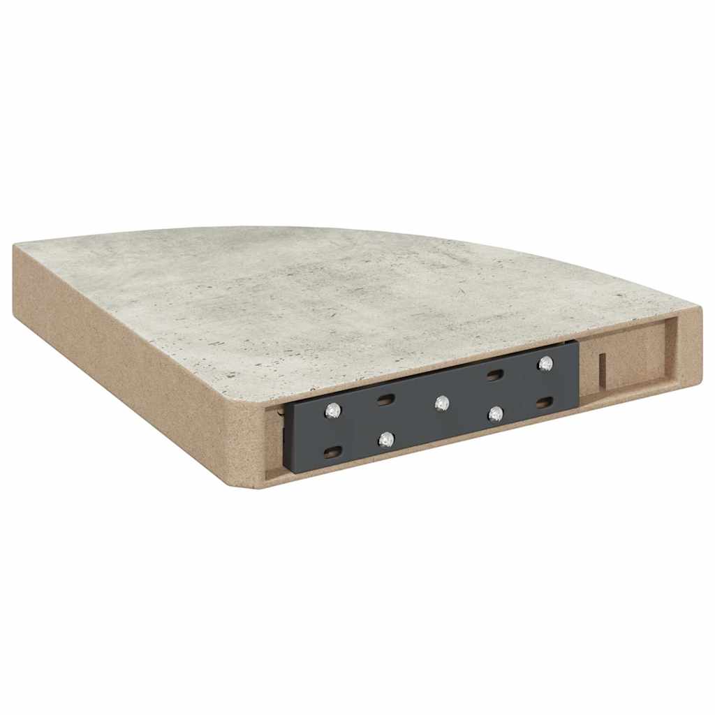 Mensole Angolari 2pz Grigio Cemento 25x25x3,8 cm in MDF | homemem39