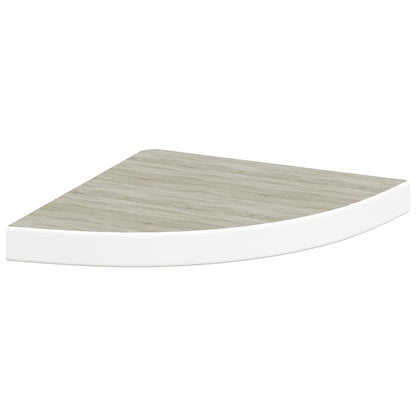 Mensola Angolare Rovere e Bianco 35x35x3,8 cm in MDF | homemem39