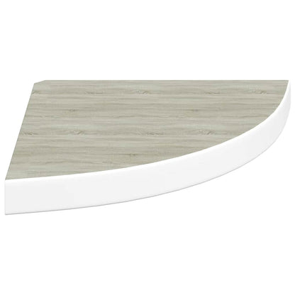 Mensola Angolare Rovere e Bianco 35x35x3,8 cm in MDF | homemem39