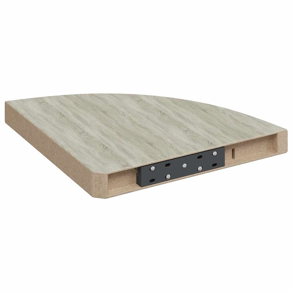 Mensole Angolari 4 pz Rovere e Bianco 35x35x3,8 cm in MDF | homemem39
