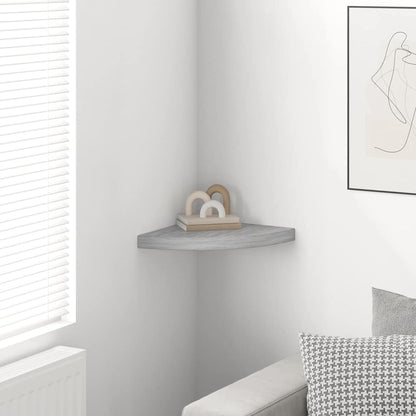 Mensola Angolare Grigio Cemento 35x35x3,8 cm in MDF | homemem39