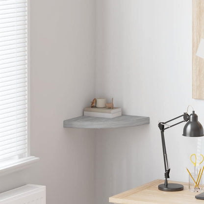 Mensola Angolare Grigio Cemento 35x35x3,8 cm in MDF | homemem39