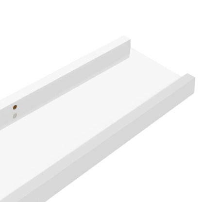 Mensole da Parete 2 pz Bianco Lucido 60x9x3 cm | homemem39