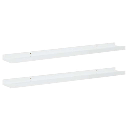 Mensole da Parete 2 pz Bianco Lucido 80x9x3 cm | homemem39