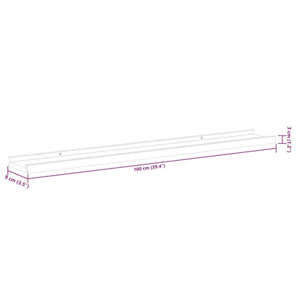 Mensole da Parete 2 pz Bianco Lucido 100x9x3 cm | homemem39