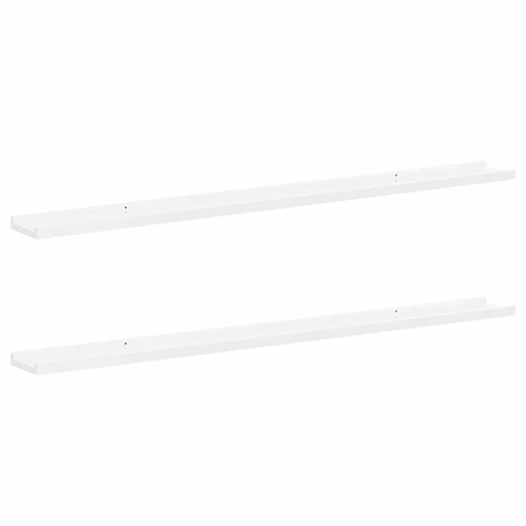 Mensole da Parete 2 pz Bianco Lucido 115x9x3 cm | homemem39