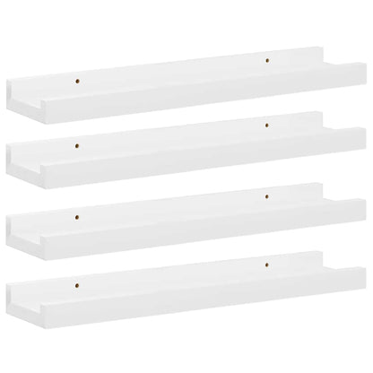 Mensole da Parete 4 pz Bianco Lucido 40x9x3 cm | homemem39