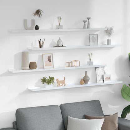 Mensole da Parete 2 pz Bianco Lucido 115x9x3 cm | homemem39