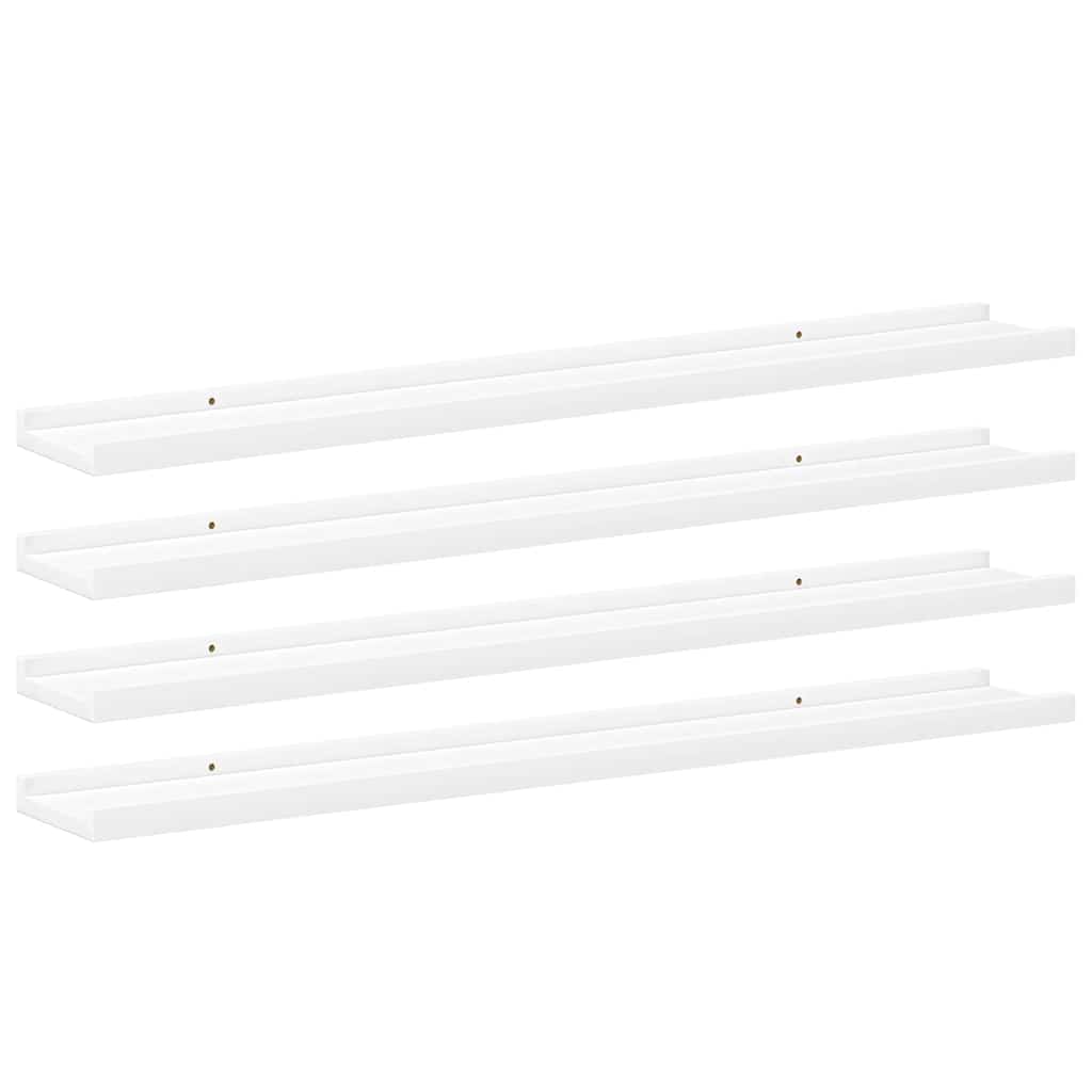 Mensole da Parete 4 pz Bianche 80x9x3 cm | homemem39