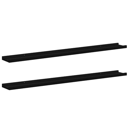 Mensole da Parete 2 pz Nere 100x9x3 cm | homemem39
