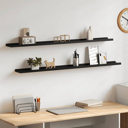 Mensole da Parete 2 pz Nere 115x9x3 cm | homemem39