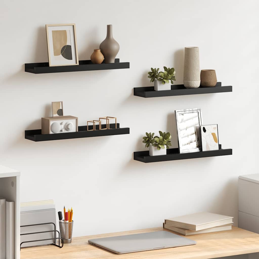 Mensole da Parete 2 pz Nere 40x9x3 cm | homemem39