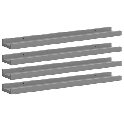 Mensole da Parete 4 pz Grigie 60x9x3 cm | homemem39