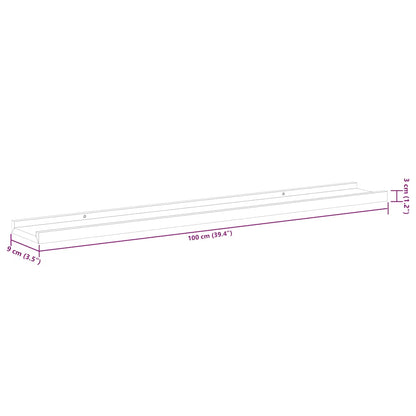 Mensole da Parete 4 pz Grigie 100x9x3 cm | homemem39