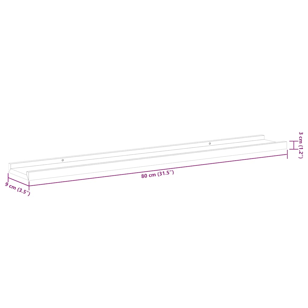 Mensole da parete 2 pz in rovere Sonoma 80x9x3 cm | homemem39