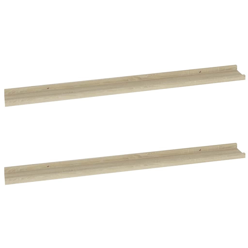 Mensole da Parete 2 pz Rovere Sonoma 100x9x3 cm | homemem39
