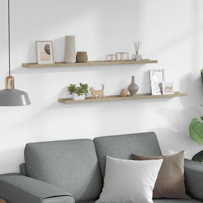 Mensole da Parete 2 pz Rovere Sonoma 100x9x3 cm | homemem39