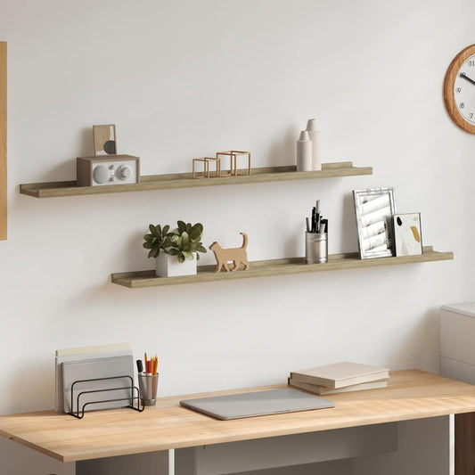 Mensole da Parete 2 pz Rovere Sonoma 100x9x3 cm | homemem39