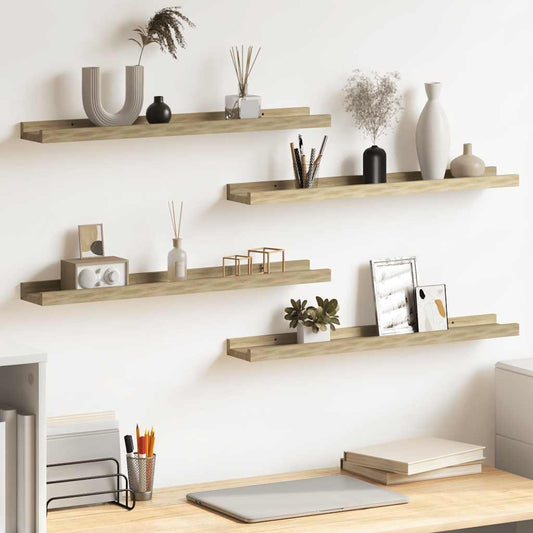 Mensole da Parete 4 pz Rovere Sonoma 60x9x3 cm | homemem39