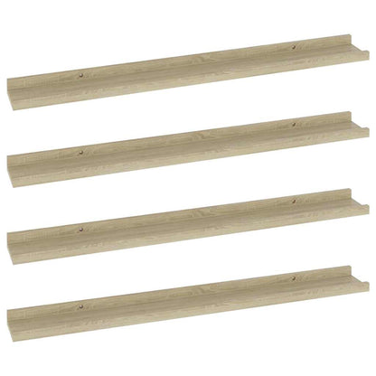 Mensole da Parete 4 pz Rovere Sonoma 80x9x3 cm | homemem39