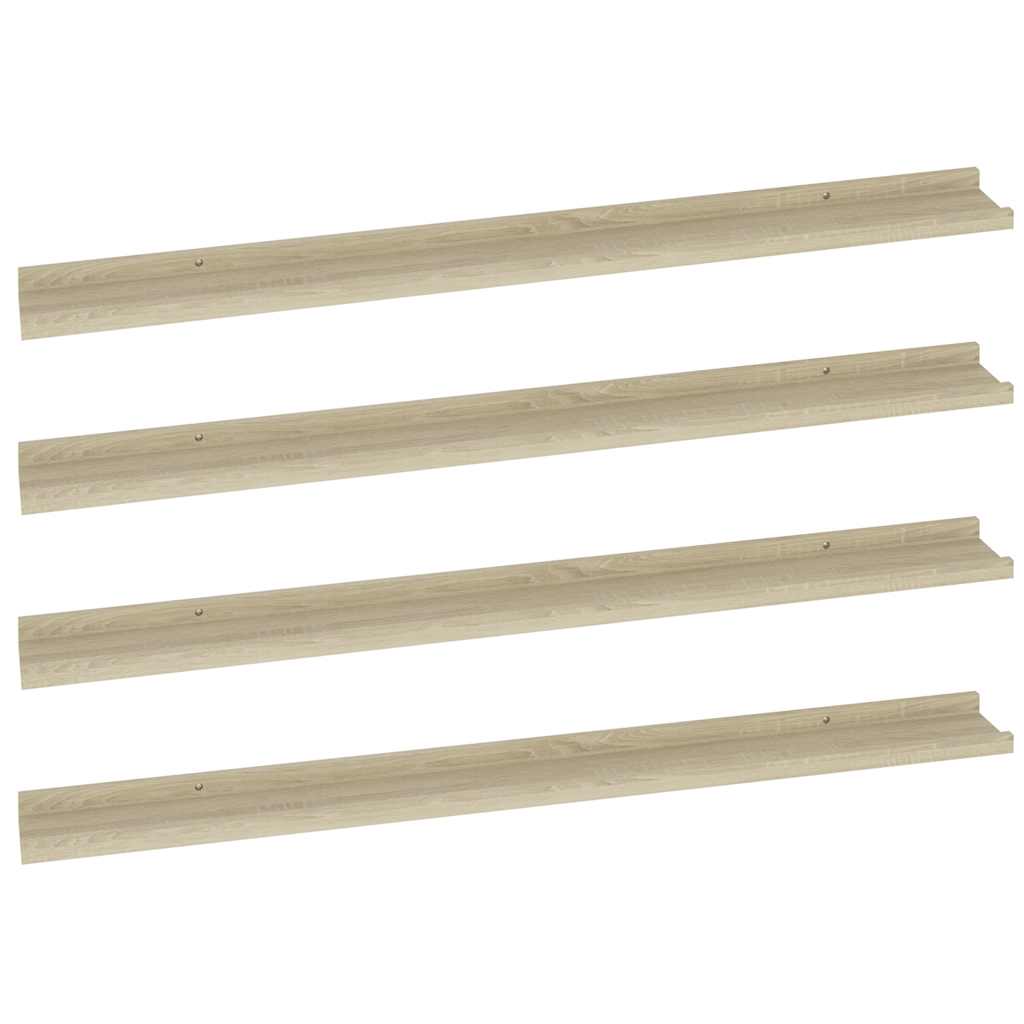 Mensole da Parete 4 pz Rovere Sonoma 100x9x3 cm | homemem39