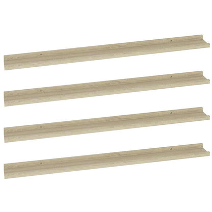 Mensole da Parete 4 pz Rovere Sonoma 100x9x3 cm | homemem39