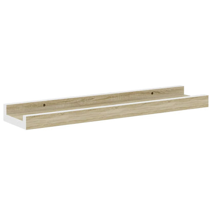 Mensole da Parete 2 pz Bianco e Rovere Sonoma 40x9x3 cm | homemem39