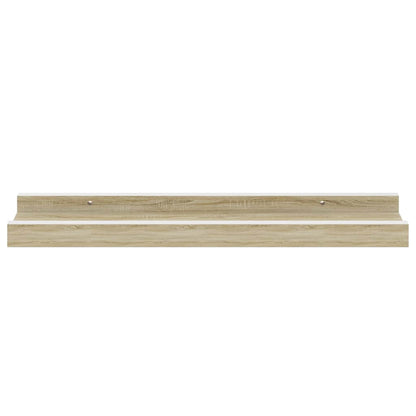 Mensole da Parete 2 pz Bianco e Rovere Sonoma 40x9x3 cm