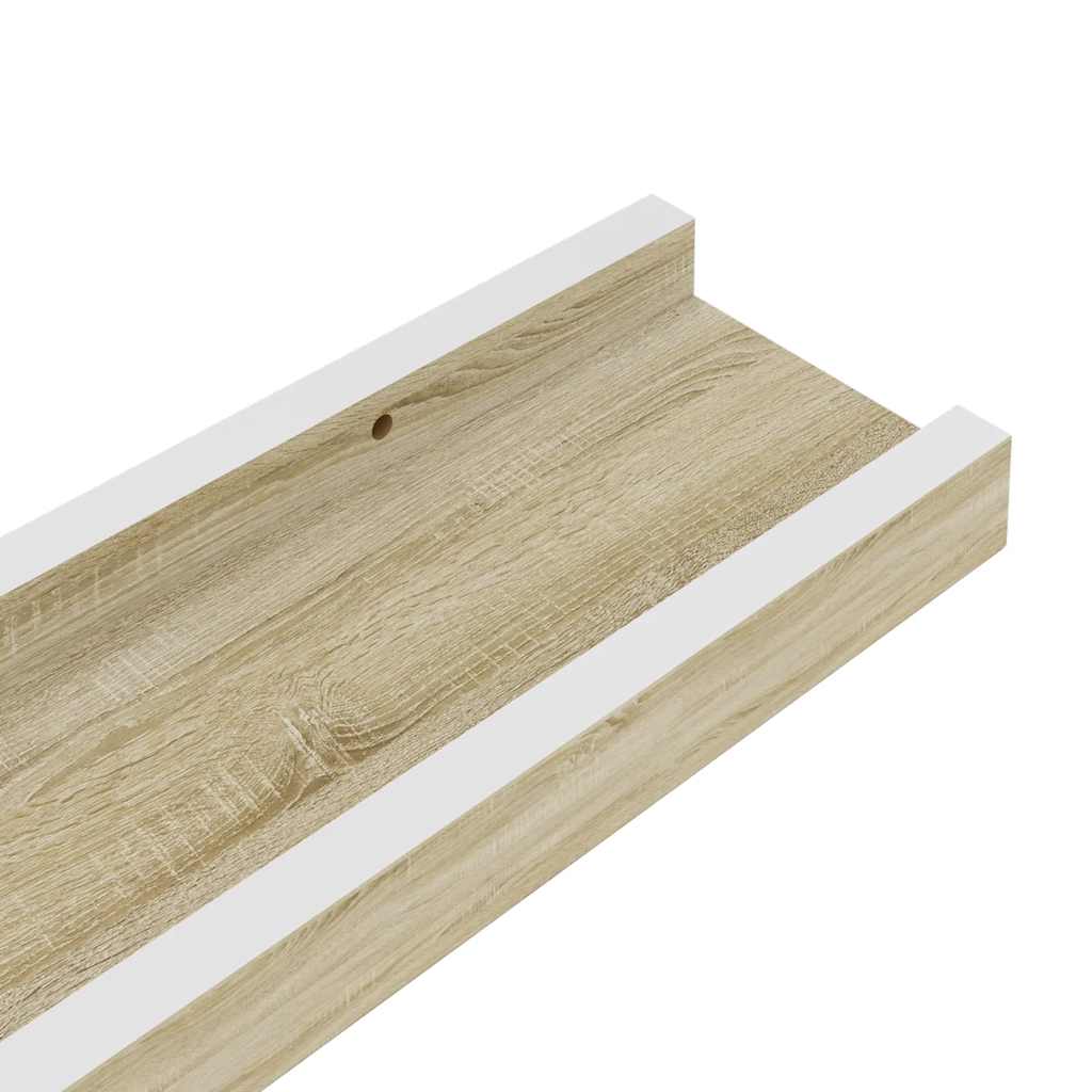 Mensole da Parete 2 pz Bianco e Rovere Sonoma 60x9x3 cm | homemem39
