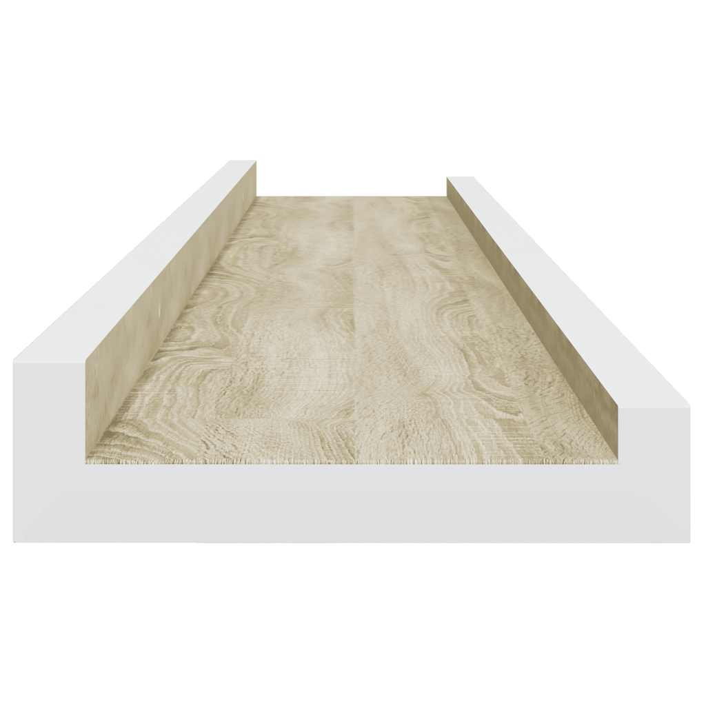 Mensole da Parete 2 pz Bianco e Rovere Sonoma 80x9x3 cm | homemem39