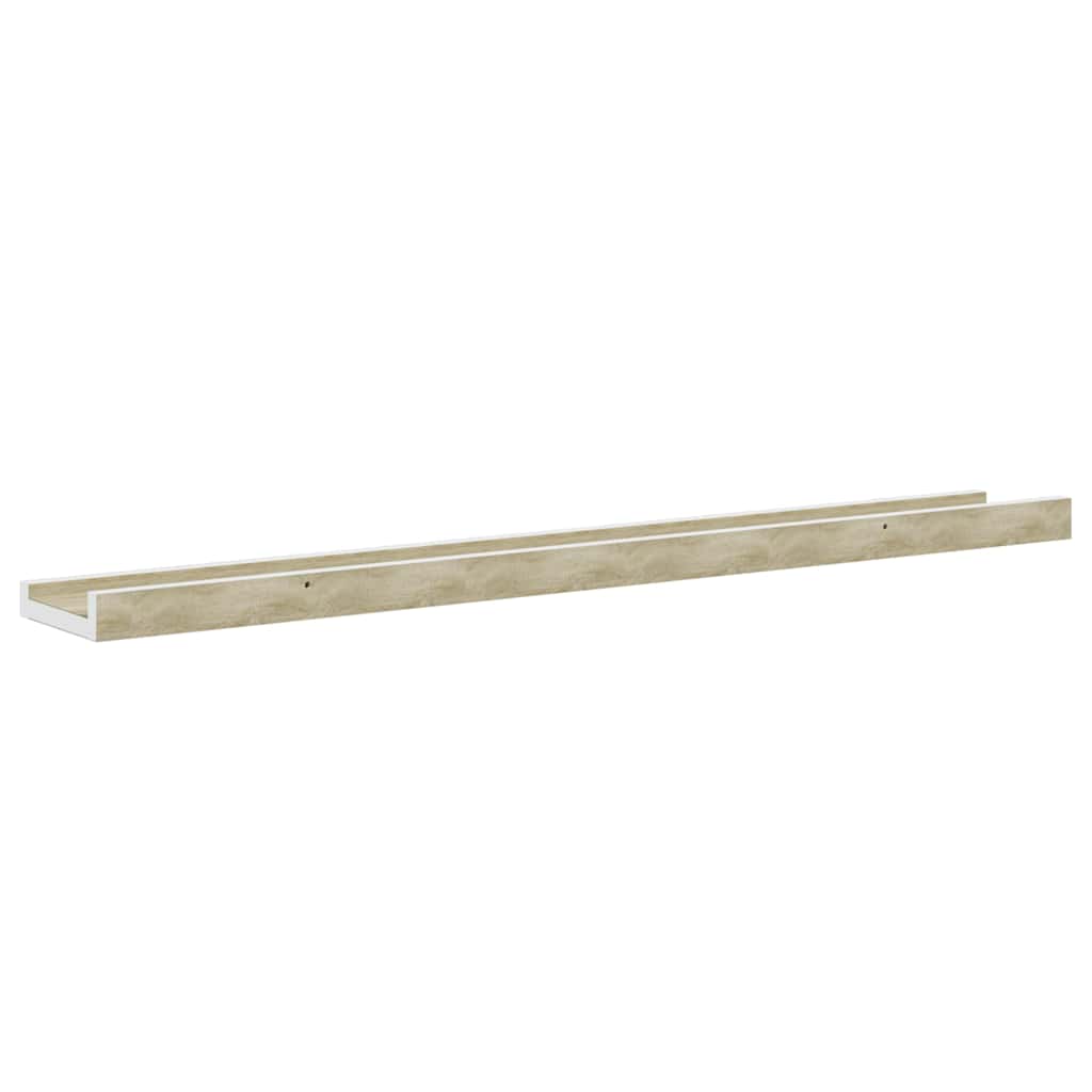 Mensole da Parete 2 pz Bianco e Rovere Sonoma 80x9x3 cm | homemem39