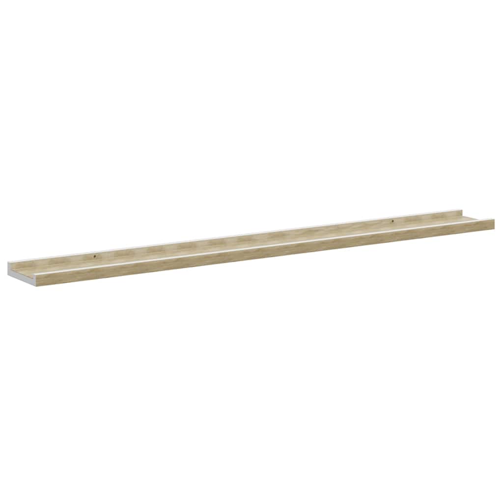 Mensole da Parete 2 pz Bianco e Rovere Sonoma 100x9x3 cm | homemem39