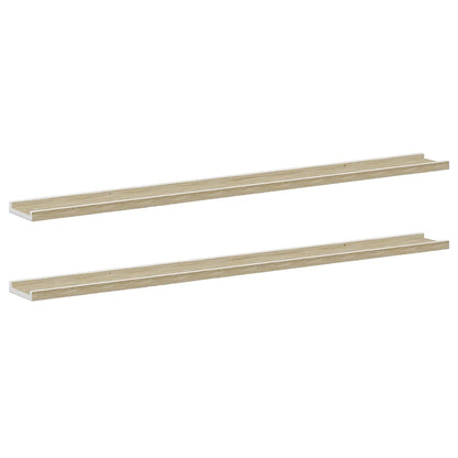 Mensole da Parete 2 pz Bianco e Rovere Sonoma 115x9x3 cm | homemem39