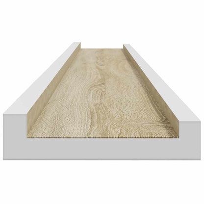 Mensole da Parete 2 pz Bianco e Rovere Sonoma 115x9x3 cm