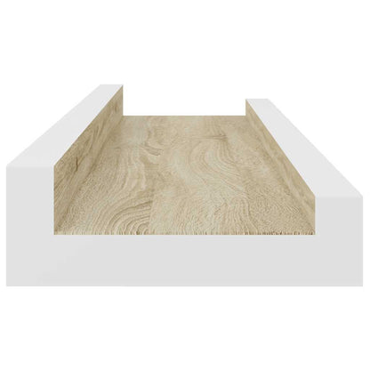 Mensole da Parete 4 pz Bianco e Rovere Sonoma 40x9x3 cm