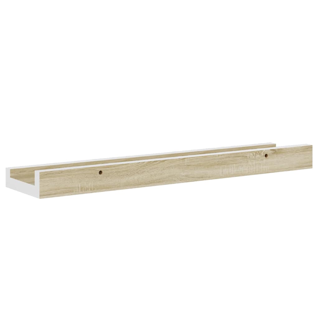 Mensole da Parete 4 pz Bianco e Rovere Sonoma 40x9x3 cm