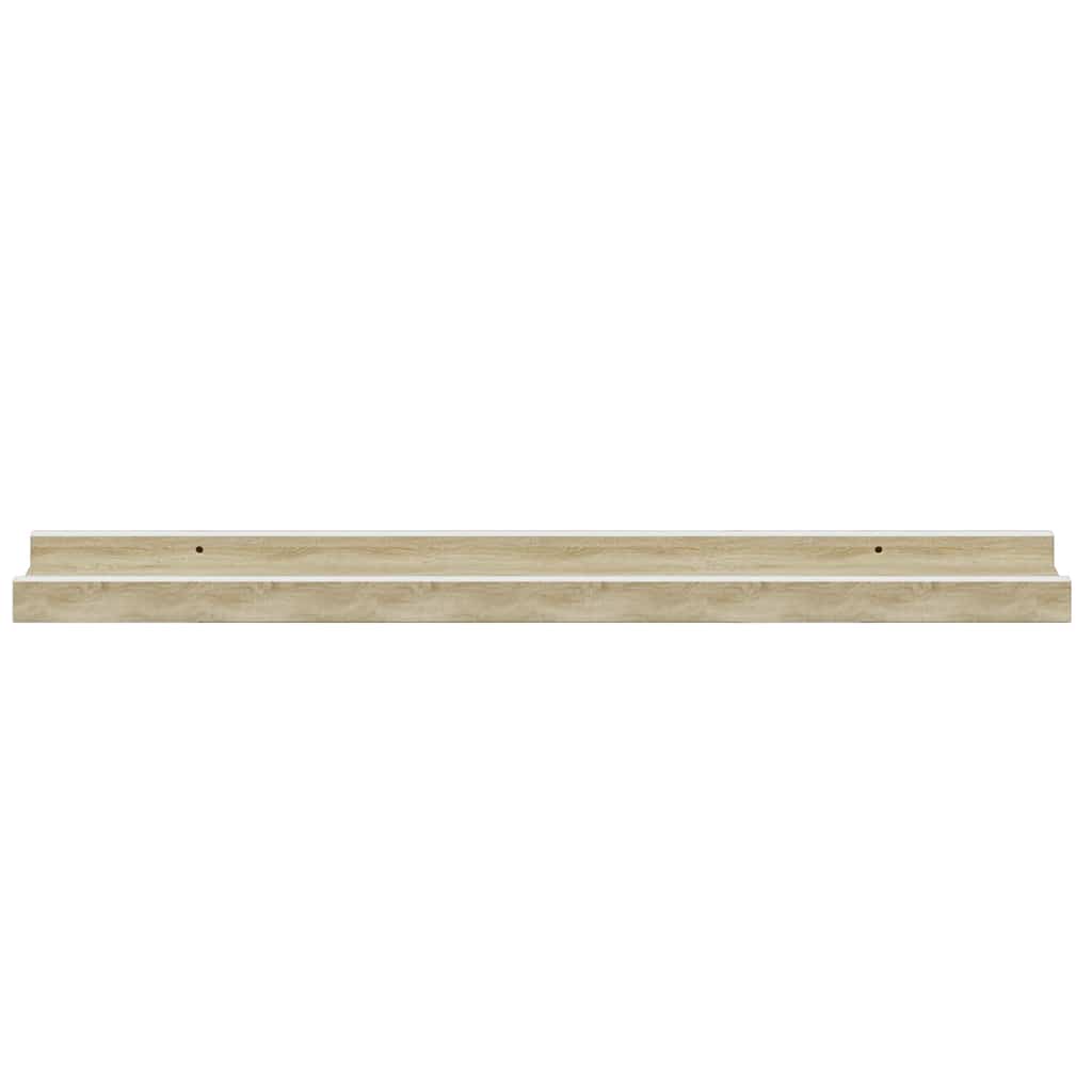 Mensole da Parete 4 pz Bianco e Rovere Sonoma 60x9x3 cm | homemem39