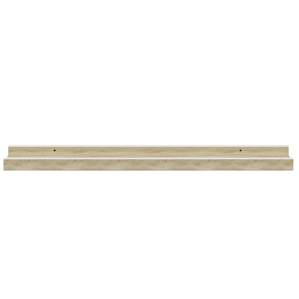 Mensole da Parete 4 pz Bianco e Rovere Sonoma 60x9x3 cm
