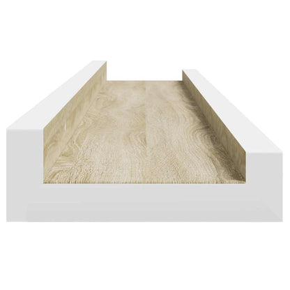 Mensole da Parete 4 pz Bianco e Rovere Sonoma 60x9x3 cm
