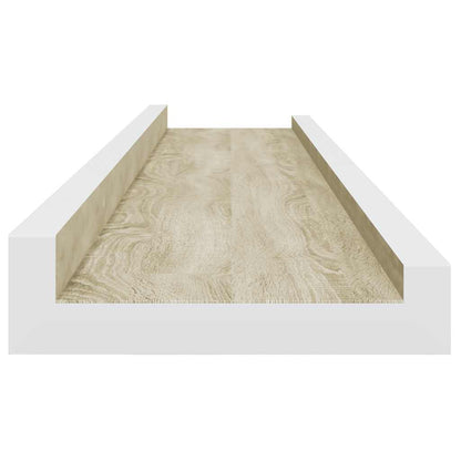 Mensole da Parete 4 pz Bianco e Rovere Sonoma 80x9x3 cm | homemem39