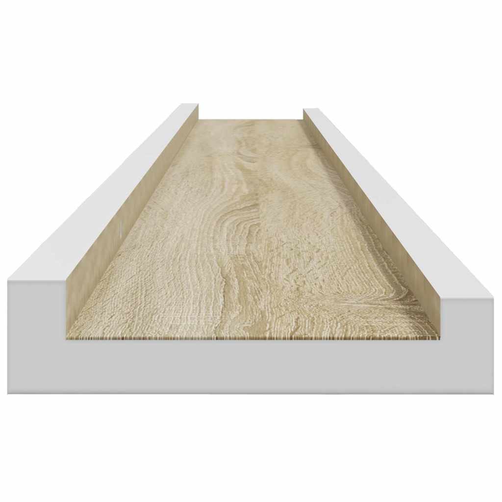 Mensole da Parete 4 pz Bianco e Rovere Sonoma 115x9x3 cm