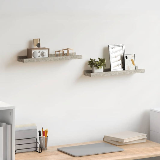 Mensole da Parete 2 pz Grigio Cemento 40x9x3 cm | homemem39