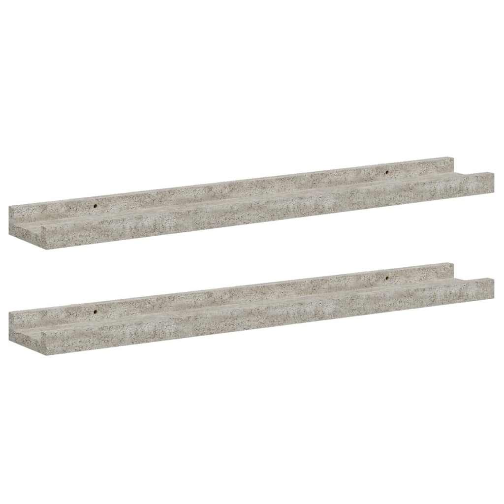 Mensole da Parete 2 pz Grigio Cemento 60x9x3 cm