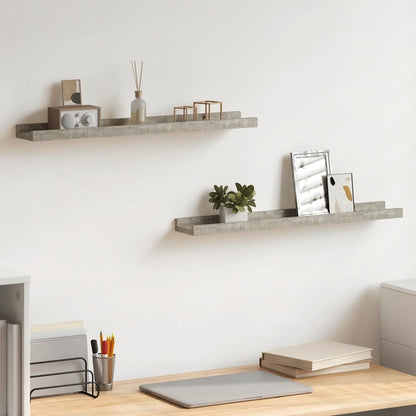 Mensole da Parete 2 pz Grigio Cemento 60x9x3 cm | homemem39