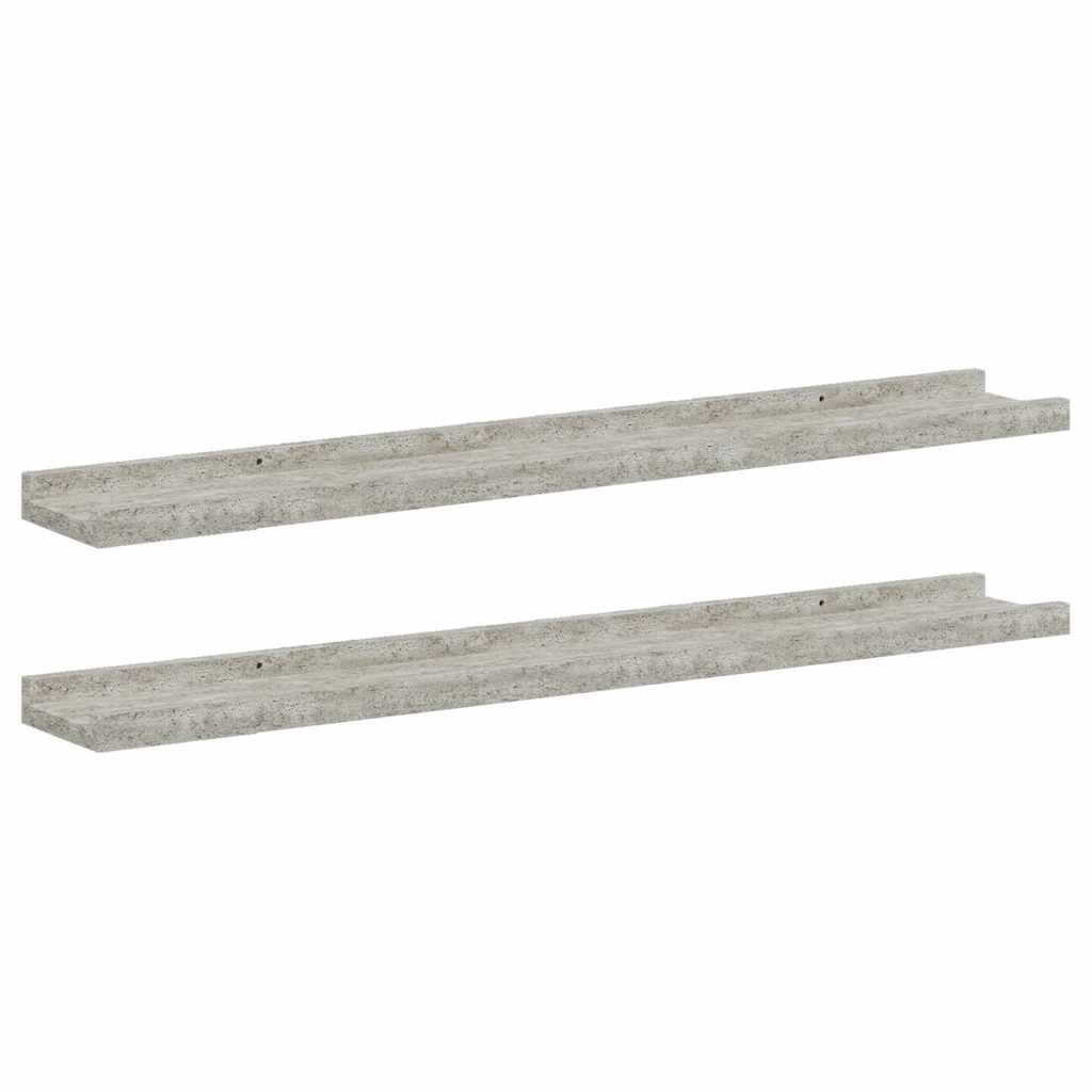 Mensole da Parete 2 pz Grigio Cemento 80x9x3 cm