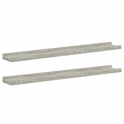 Mensole da Parete 2 pz Grigio Cemento 80x9x3 cm
