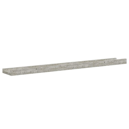 Mensole da Parete 2 pz Grigio Cemento 80x9x3 cm