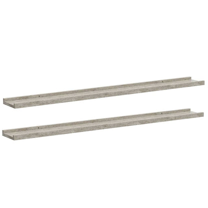 Mensole da Parete 2 pz Grigio Cemento 100x9x3 cm